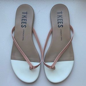 TKEES French Tip FlipFlop Ivory Sand Leather (US7)